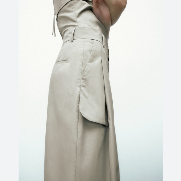 ZARA Full Lenght Wide Pocket Pants Size M - Picture 3 of 13